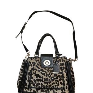 Cole Haan Leopard Haircalf Satchel Crossbody Bag